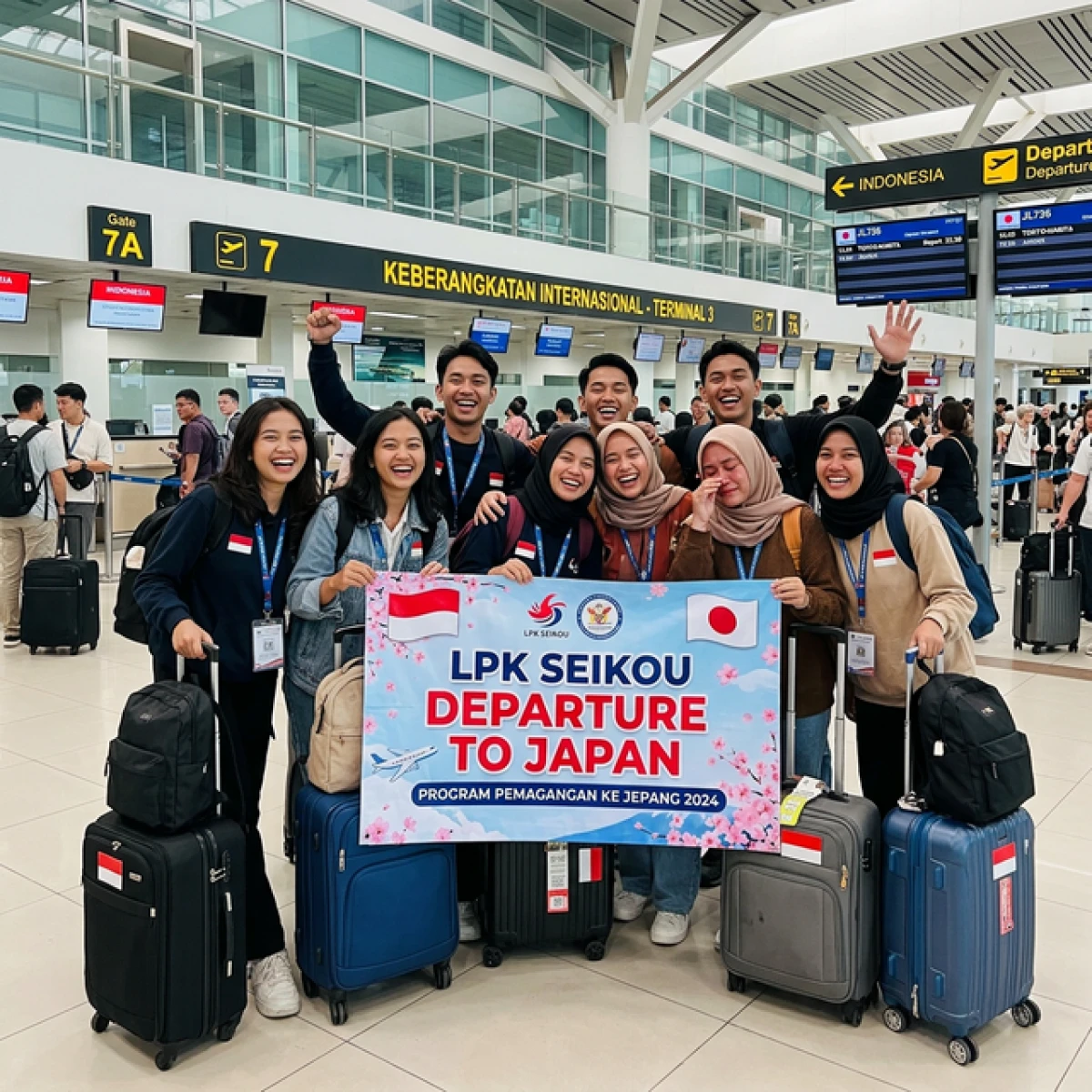 Haru dan Bangga, LPK Seikou Lepas 15 Peserta ke Tokyo